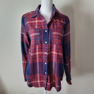 Mossimo Boyfriend Fit Lightweight Flannel Shirt XS